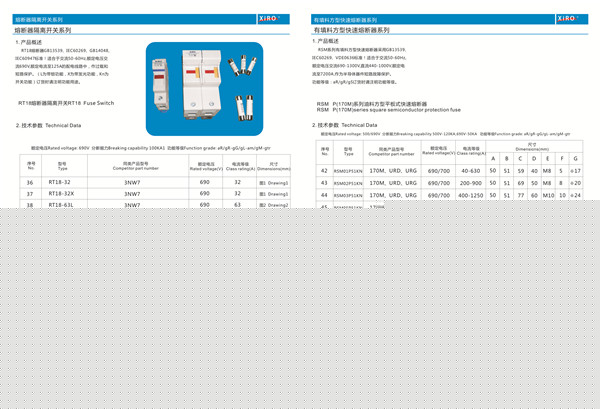西安RT18系列有填料圓柱型熔斷器